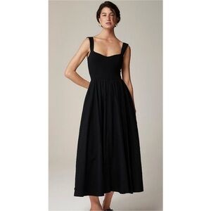 Jcrew sweetheart tank dress w/ poplin skirt, black, sm, new w/tags